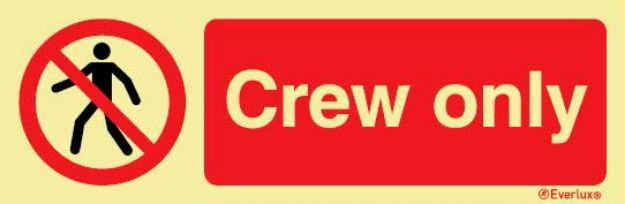 Public sign Crew only